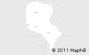 Silver Style Simple Map of Roni, single color outside