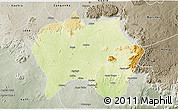 Physical 3D Map of Jema'a, semi-desaturated