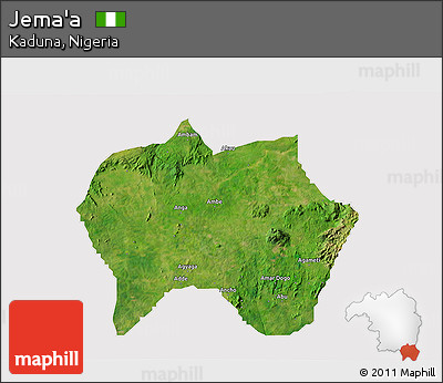 Satellite 3D Map of Jema'a, cropped outside