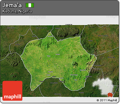 Satellite 3D Map of Jema'a, darken