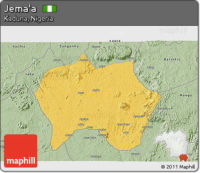 Savanna Style 3D Map of Jema'a