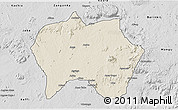 Shaded Relief 3D Map of Jema'a, desaturated