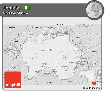 Silver Style 3D Map of Jema'a