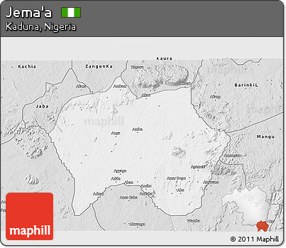 Silver Style 3D Map of Jema'a