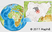 Physical Location Map of Jema'a, highlighted country, highlighted parent region