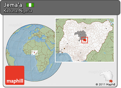 Savanna Style Location Map of Jema'a, highlighted country, highlighted parent region, hill shading