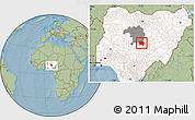 Savanna Style Location Map of Jema'a, highlighted country, highlighted parent region, hill shading