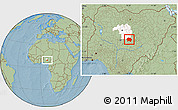 Savanna Style Location Map of Jema'a, highlighted parent region, hill shading
