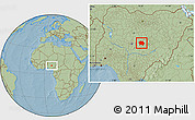 Savanna Style Location Map of Jema'a, hill shading