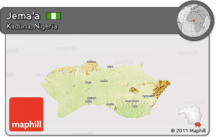Physical Panoramic Map of Jema'a, cropped outside