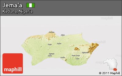 Physical Panoramic Map of Jema'a, cropped outside