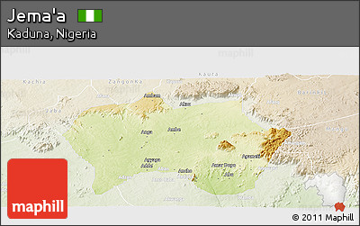 Physical Panoramic Map of Jema'a, lighten
