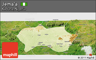Physical Panoramic Map of Jema'a, satellite outside