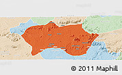 Political Panoramic Map of Jema'a, lighten