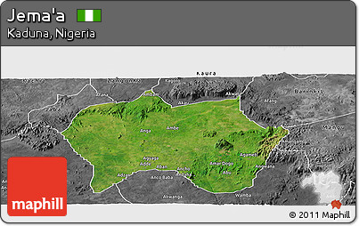 Satellite Panoramic Map of Jema'a, desaturated