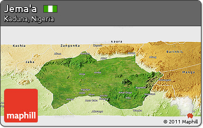 Satellite Panoramic Map of Jema'a, physical outside