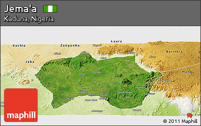 Satellite Panoramic Map of Jema'a, physical outside