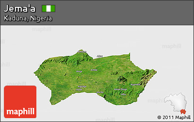 Satellite Panoramic Map of Jema'a, single color outside