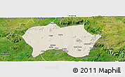 Shaded Relief Panoramic Map of Jema'a, satellite outside