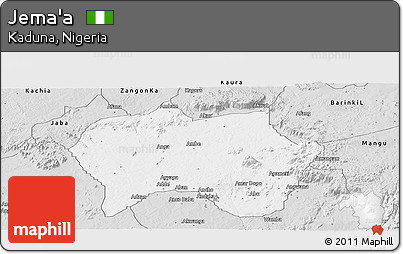 Silver Style Panoramic Map of Jema'a