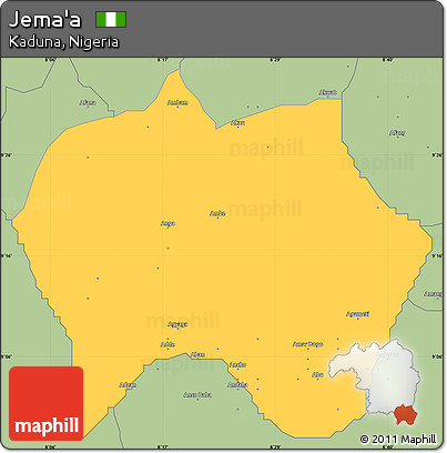 Savanna Style Simple Map of Jema'a