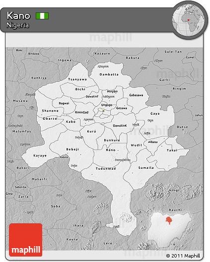 Gray 3D Map of Kano