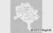 Gray 3D Map of Kano, single color outside