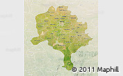 Satellite 3D Map of Kano, lighten