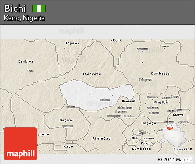 Classic Style 3D Map of Bichi