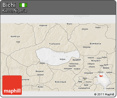 Classic Style 3D Map of Bichi