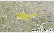 Satellite 3D Map of Bichi, semi-desaturated