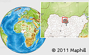 Physical Location Map of Bichi, highlighted country, highlighted parent region