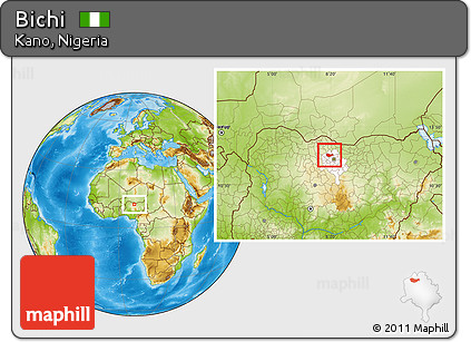 Physical Location Map of Bichi, highlighted parent region