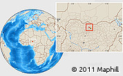 Shaded Relief Location Map of Bichi