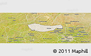 Shaded Relief Panoramic Map of Bichi, satellite outside
