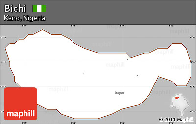 Gray Simple Map of Bichi, cropped outside