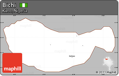 Gray Simple Map of Bichi, cropped outside