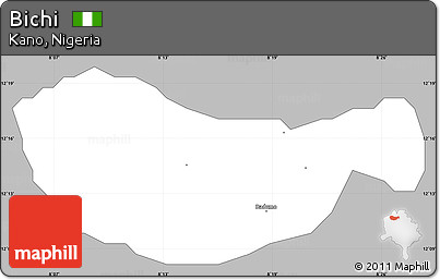 Gray Simple Map of Bichi, single color outside