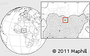 Blank Location Map of Gezawa, highlighted country