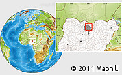 Physical Location Map of Gezawa, highlighted country, highlighted parent region