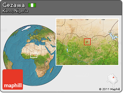 Satellite Location Map of Gezawa