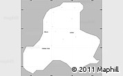 Gray Simple Map of Gezawa, single color outside