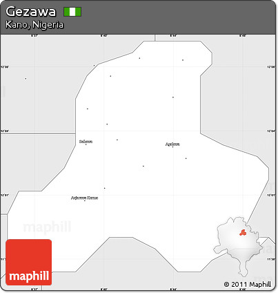 Silver Style Simple Map of Gezawa