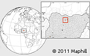 Blank Location Map of Gwarzo, highlighted country
