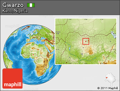 Physical Location Map of Gwarzo