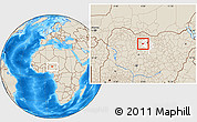 Shaded Relief Location Map of Gwarzo, highlighted parent region