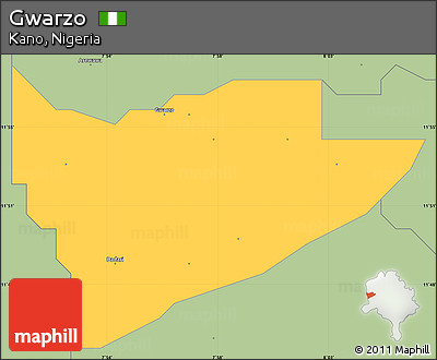 Savanna Style Simple Map of Gwarzo