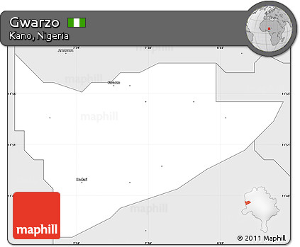 Silver Style Simple Map of Gwarzo