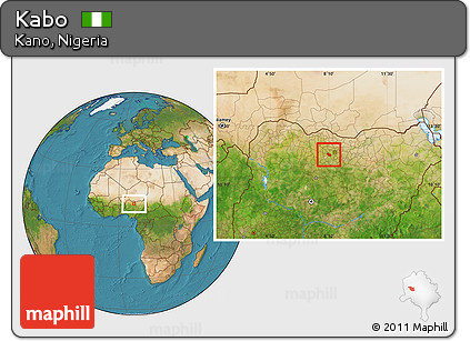 Satellite Location Map of Kabo