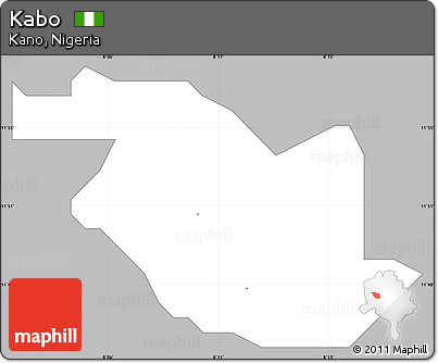 Gray Simple Map of Kabo, single color outside